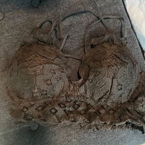 Wishlist Black Lace Bralette with Scalloped Band